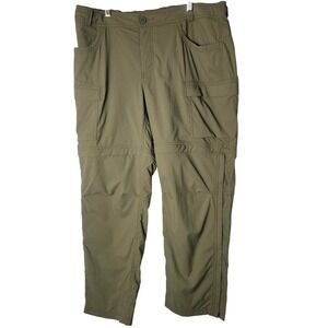 REI Co Op Women's Convertible Hiking Pants Zip Off Legs Olive Green Size 16 P